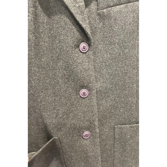 Vintage Eddie Bauer Charcoal Gray Wool Flannel Blazer Jacket  Womens Size Medium - Picture 3 of 8